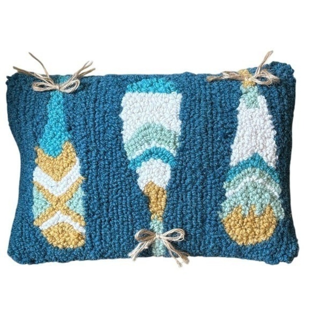 Colored Paddles Oars Hook Accent Throw Pillow‎ Textured Pillow Removable 9" NWOT